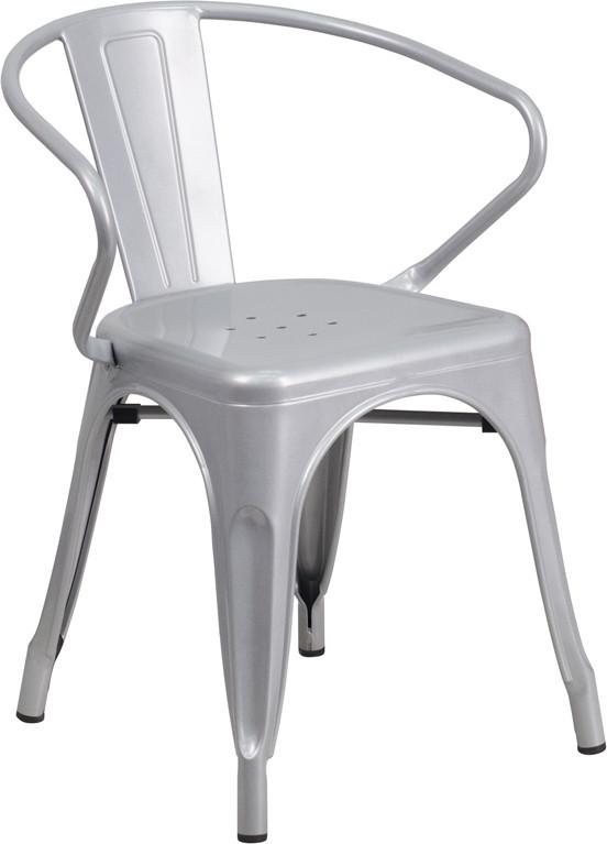 Flash Furniture Metal Indoor-Outdoor Chair With Arms