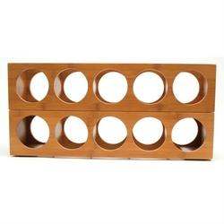 Modern 10 Bottle Bamboo Stackable Wine Rack