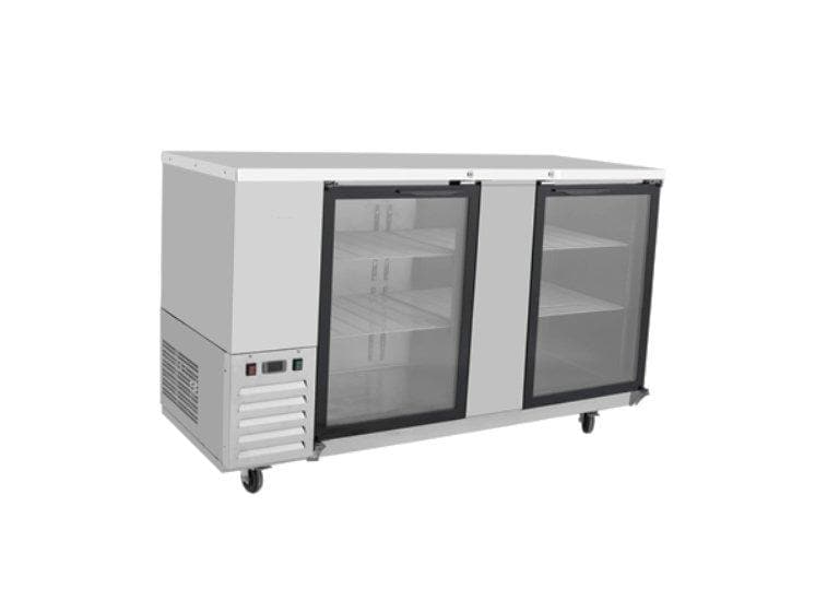 Suttonaire MBB69G Commercial 68" Double Swing Glass Door Back Bar Cooler