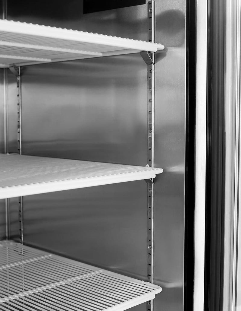 Suttonaire MCF8703 Double Swing Door 55" Wide Stainless Steel Display Freezer