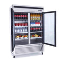 Suttonaire MCF8707 Double Swing Door 55" Wide Stainless Steel Display Refrigerator