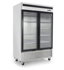 Suttonaire MCF8707 Double Swing Door 55" Wide Stainless Steel Display Refrigerator