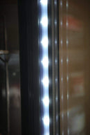 Suttonaire MCF8707 Double Swing Door 55" Wide Stainless Steel Display Refrigerator