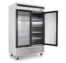 Suttonaire MCF8707 Double Swing Door 55" Wide Stainless Steel Display Refrigerator