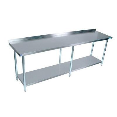 84" x 24" All Stainless Steel Work Table w/1-1/2" Backsplash