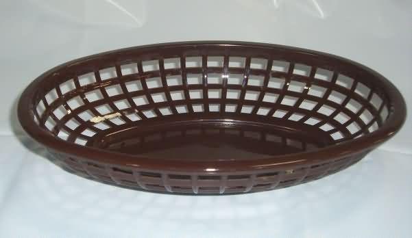 Tablecraft 1074BR 9" Oval Brown Plastic Basket
