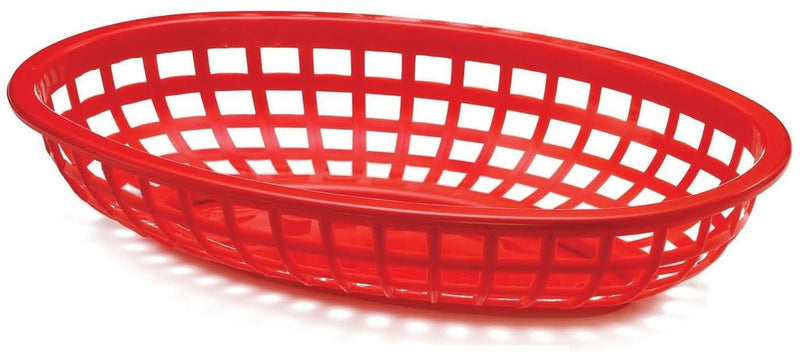 Tablecraft 1074R 9" Oval Red Plastic Basket