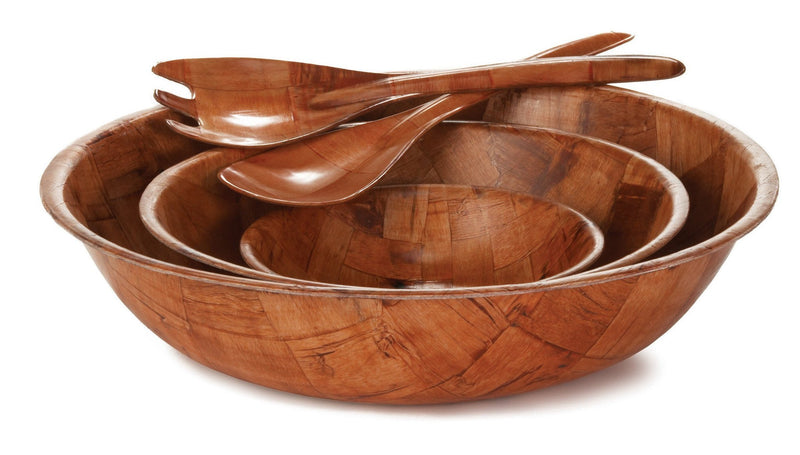 Tablecraft 210 10" Round Woven Wood Bowl
