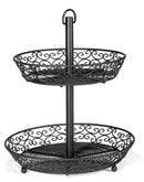 Tablecraft BKT2A Basket: 2 Tiered Without Legs,9" & 10.5" Diameter