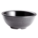 Tablecraft RAM4RBK 4 Oz Round Ribbed Black Melamine