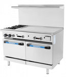 Radiance TARG-2B36G 48" 2 Burner Range and 36" Griddle with 2 Standard Oven