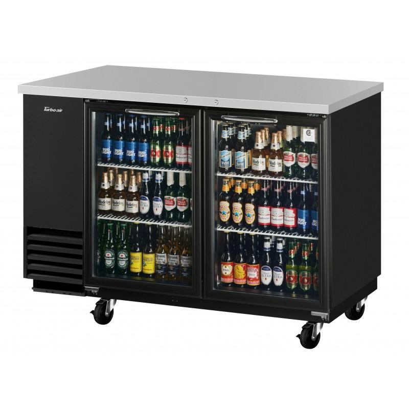 Turbo Air TBB-2SGD-N Back Bar Cooler Two-Section Glass Doors 58-3/4"W 19 Cu. Ft.