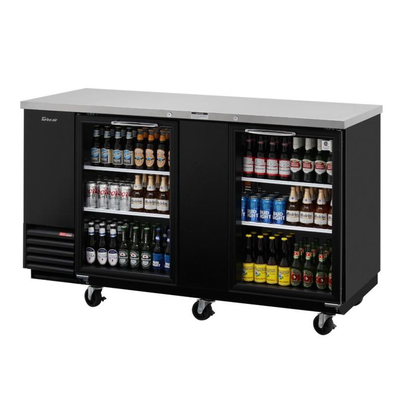 Turbo Air TBB-3SGD-N Back Bar Cooler Two-Section Glass Doors 69"W 23 Cu. Ft.