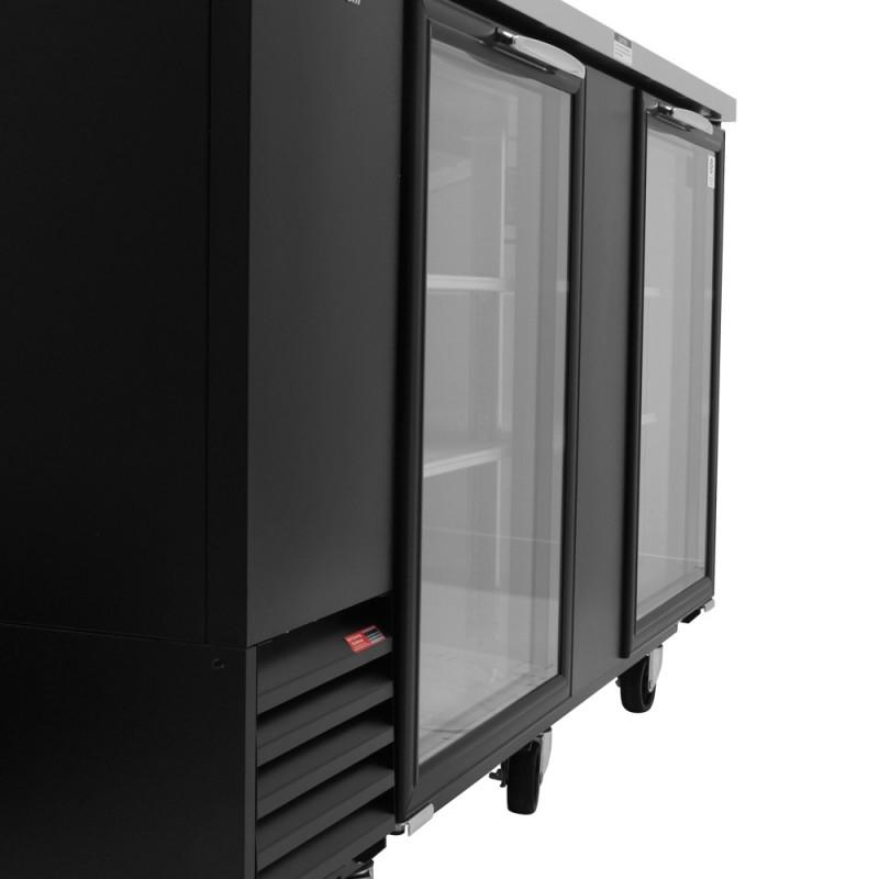 Turbo Air TBB-3SGD-N Back Bar Cooler Two-Section Glass Doors 69"W 23 Cu. Ft.