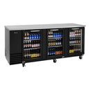 Turbo Air TBB-4SGD-N Back Bar Cooler Three-Section Glass Doors 90-3/8"W 36.47 Cu. Ft.