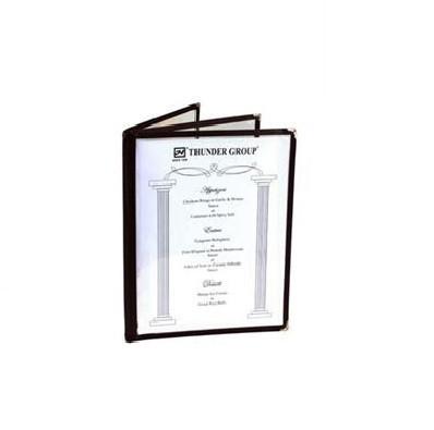 Thunder Group PLMENU-L3BR 3 Page Book Fold Menu Cover, 8 1/2" X 11", Brown