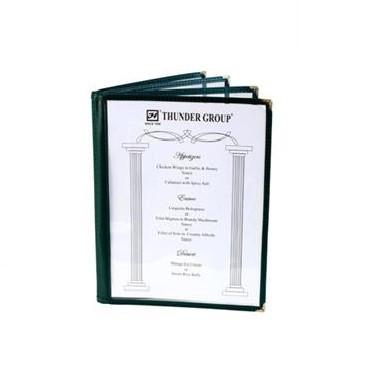 Thunder Group PLMENU-L4GR 4 Page Book Fold Menu Cover, 8 1/2" X 11", Green