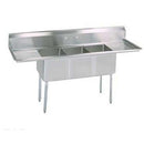 BK Resources BKS-3-1824-14-24T 18"x24"x14" 3 Compartment Sink w/ Two Drainboards