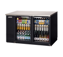 Everest EBB59G-24 57-3/4" Black Two Section Glass Door Back Bar Cooler