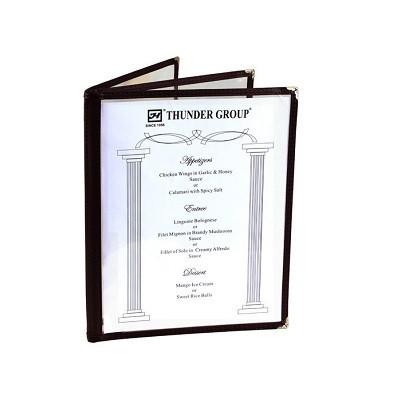 Thunder Group PLMENU-3BR Triple Fold Menu Cover, 8 1/2" X 11" Brown