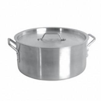 Thunder Group ALSKBP001 8 Qt Aluminum Brazier Pot & Lid Mirror Finish