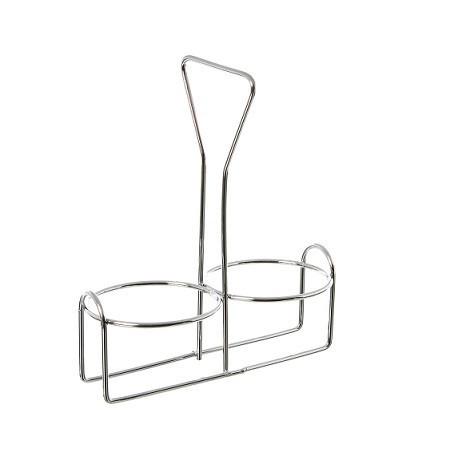 Thunder Group SLCJH002 2 Holes Chrome Plated Wire Condiment Jar Holder