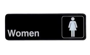 Update S39-14BK Restroom Sign "Women" - 9x3