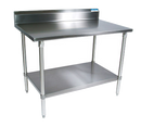 60"W x 30"D 5" Riser Stainless Steel Top Work Table w/ Galvanized legs and Undershelf