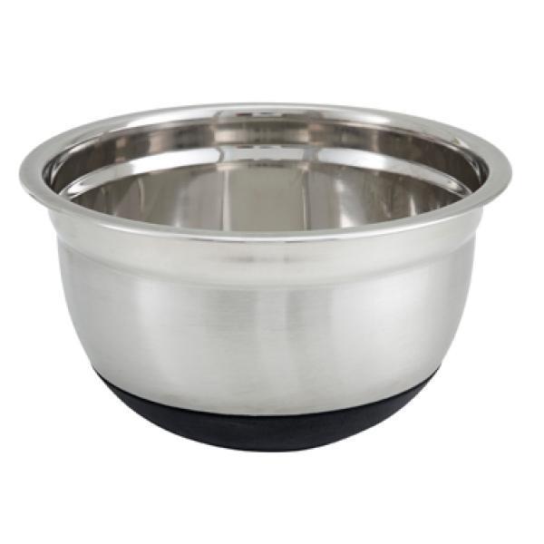 Winco MXRU-800  8.0 Qt Stainless Steel German Bowl with Silicon Base