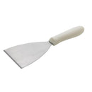 Winco TWP-40 4-1/2" X 4" Blade Scraper with Whie Ergonomic Plastic Handle