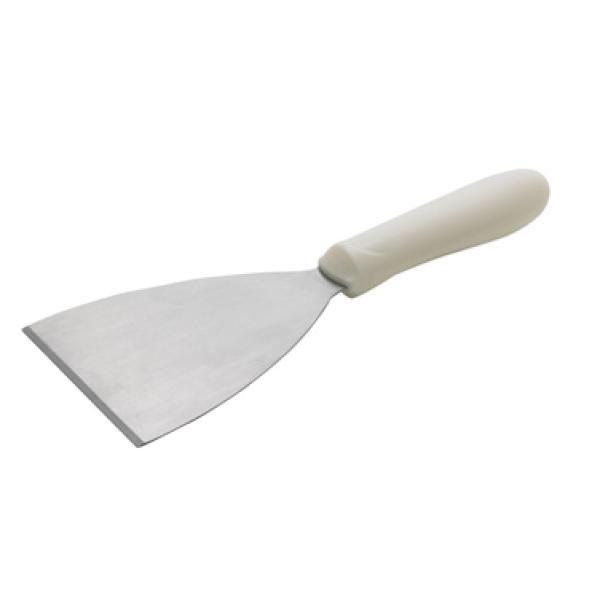 Winco TWP-40 4-1/2" X 4" Blade Scraper with Whie Ergonomic Plastic Handle