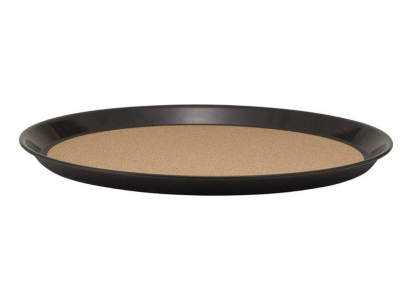 Winco 14" Brown Plastic Cork-Lined Tray