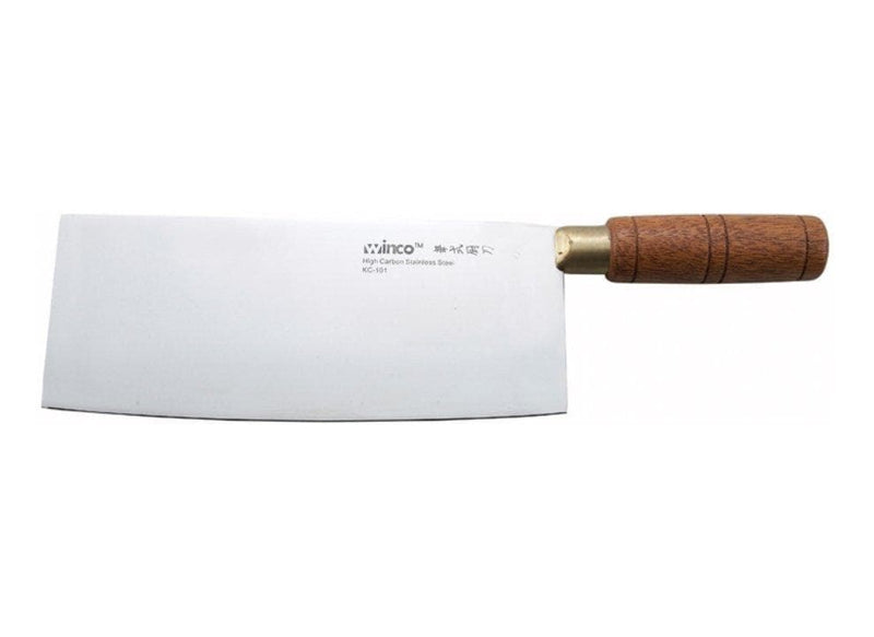 Winco 8" Chinese Cleaver With Wooden Handle