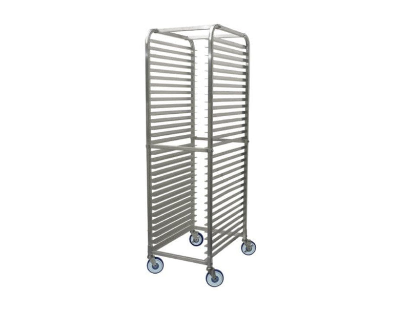 Winco ALRK-30BK Aluminum WELDED 30-Tier Sheet Pan Rack with Brake, 2″ Spacing