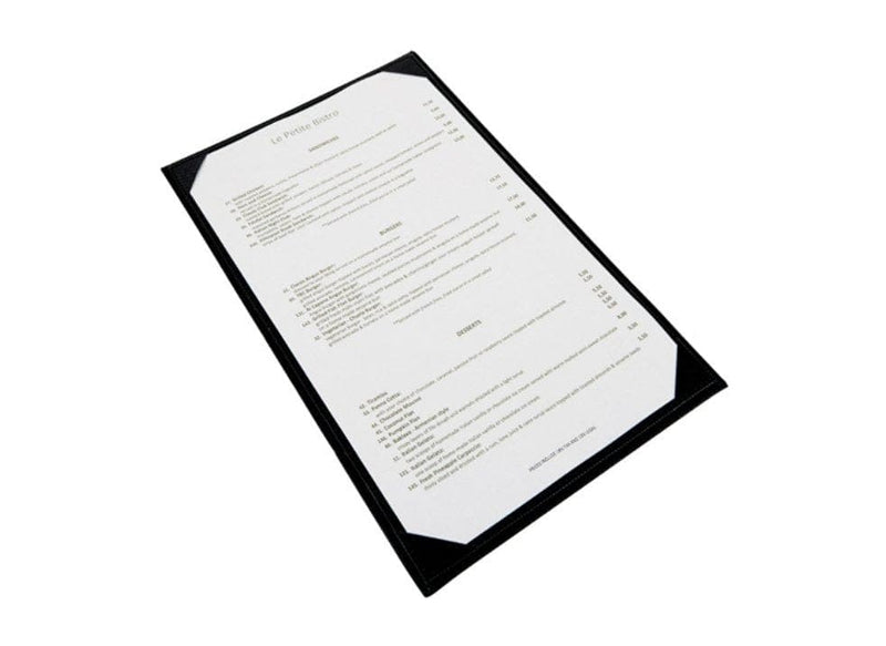 Winco Black Single Side Menu - Various Sizes