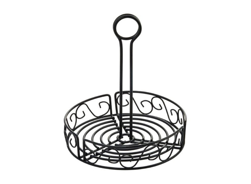 Winco Black Wire Round Condiment Caddy