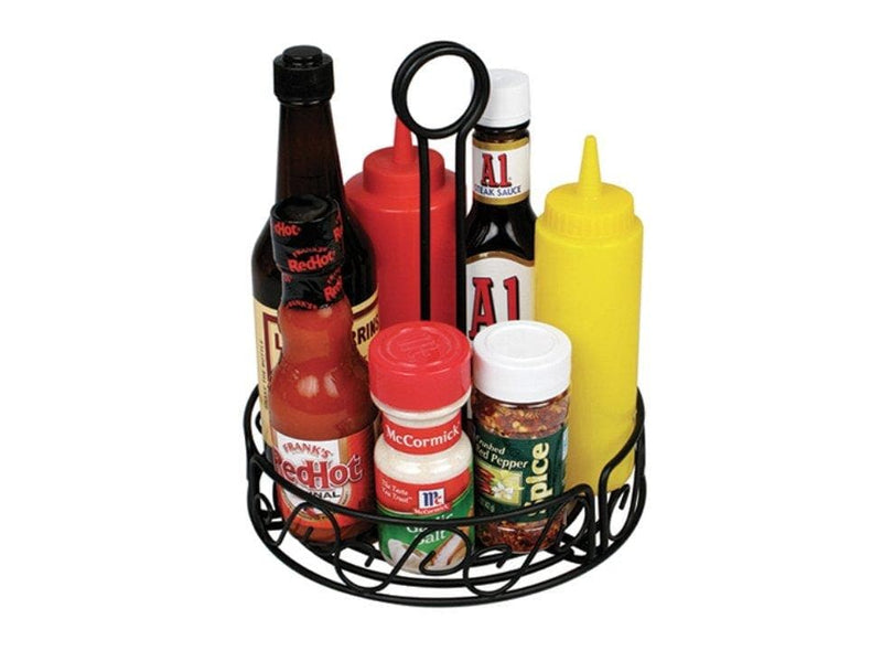 Winco Black Wire Round Condiment Caddy