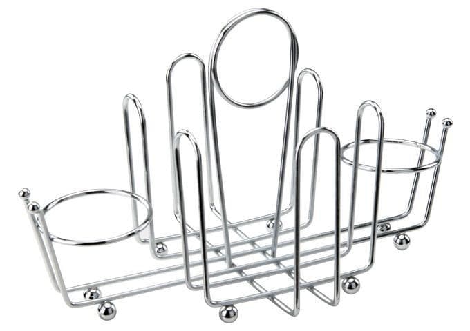 Winco Chrome Plated Cruet Rack for Salt/Pepper Shaker & Sugar Packets