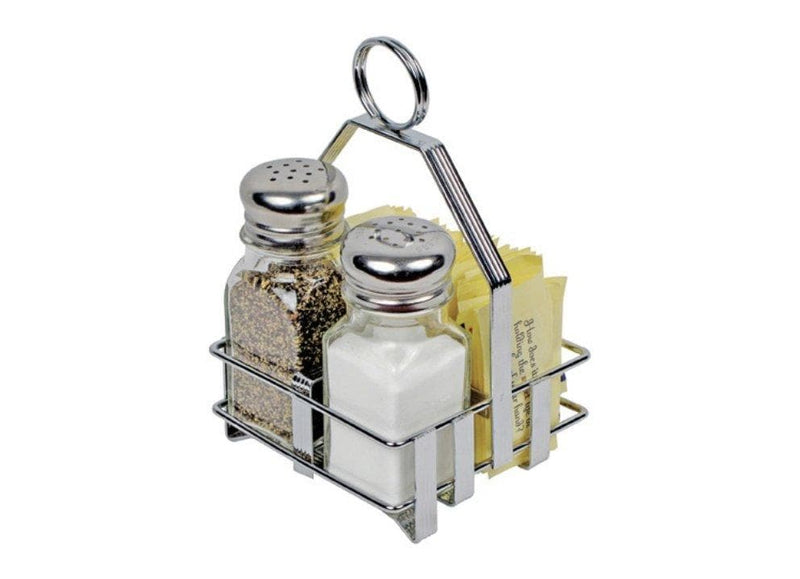 Winco Chrome Plated Cruet Rack for Salt/Pepper Shaker & Sugar Packets