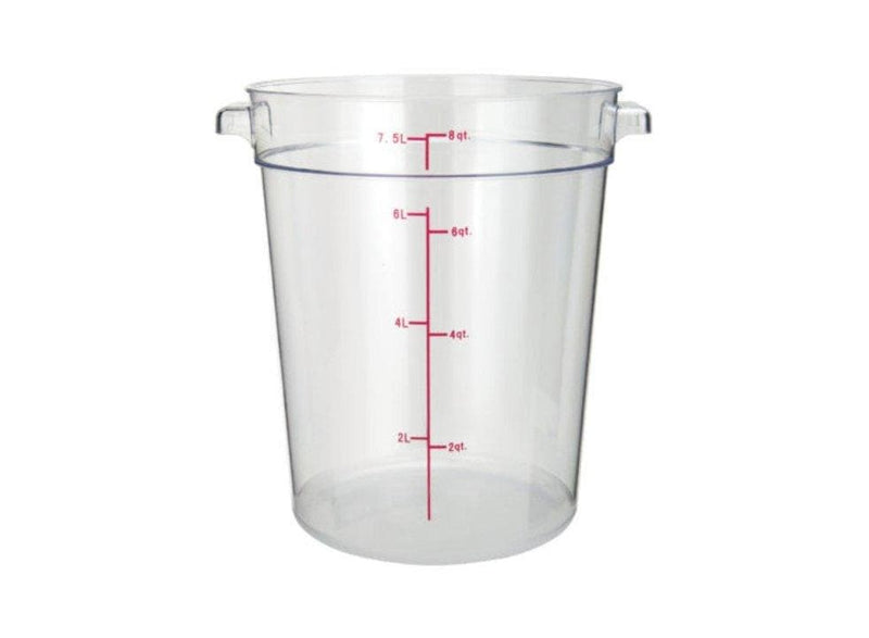 Winco Clear Polycarbonate Round Storage Container - Various Sizes