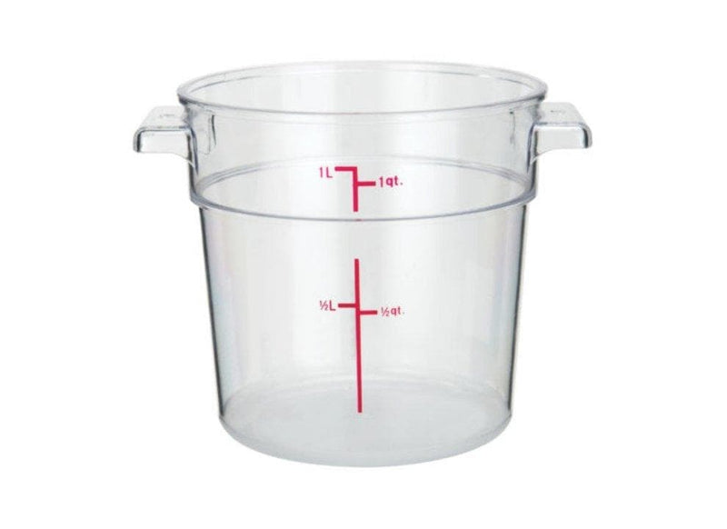 Winco Clear Polycarbonate Round Storage Container - Various Sizes