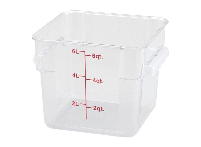 Winco Clear Polycarbonate Square Storage Container - Various Sizes