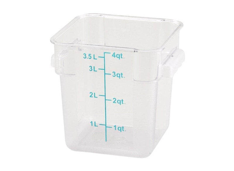 Winco Clear Polycarbonate Square Storage Container - Various Sizes