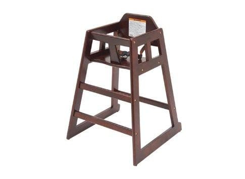 Winco Mahogany Finish Wooden High Chair - Knocked Down