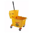 Winco MPB-36 Yellow Commercial Mop Bucket with Wringer - 36 quart