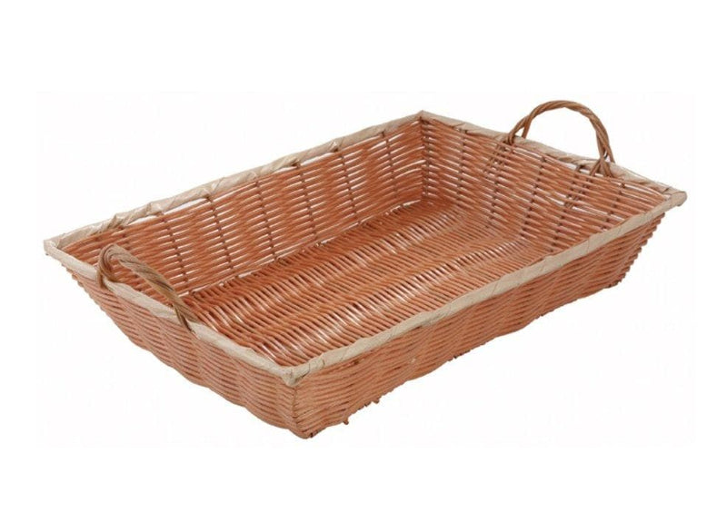 Winco Natural Woven Rectangle Basket With Handles - Various Sizes