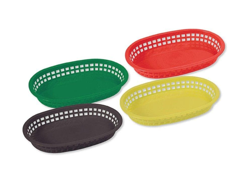 Winco Shallow Oval Platter Baskets (Pack of 12) - Various Colours