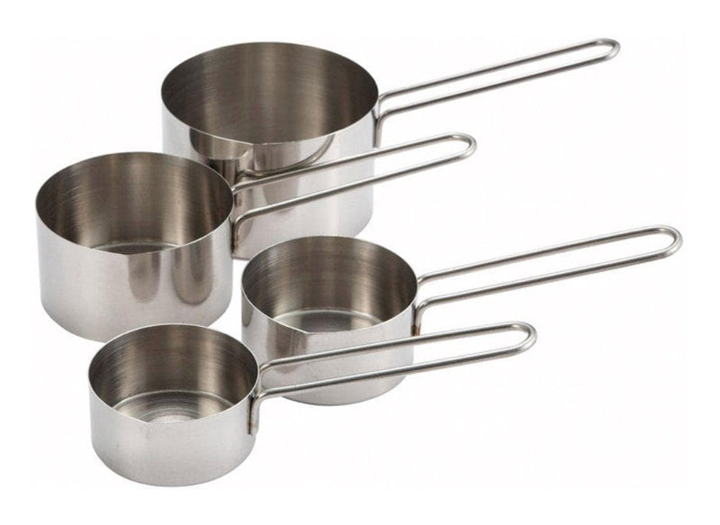 Winco Stainless Steel Measuring Cup Set With Wire Handle (Set of 4)