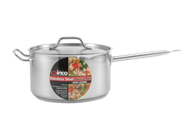 Winco Stainless Steel Sauce Pan With Cover - Various Sizes