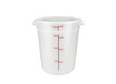 Winco White Polypropylene Round Storage Container - Various Sizes